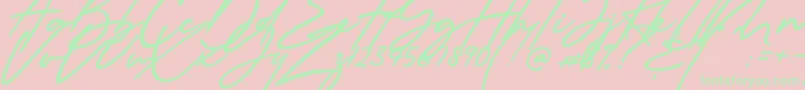 Millanova Font – Green Fonts on Pink Background