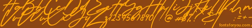 Millanova Font – Orange Fonts on Brown Background