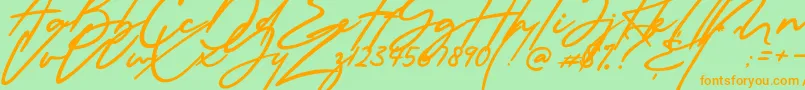 Millanova Font – Orange Fonts on Green Background