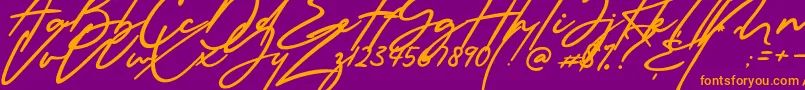 Millanova Font – Orange Fonts on Purple Background