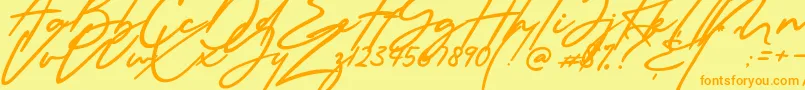 Millanova Font – Orange Fonts on Yellow Background