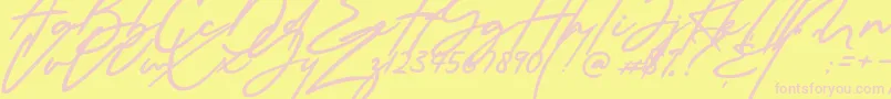 Millanova Font – Pink Fonts on Yellow Background