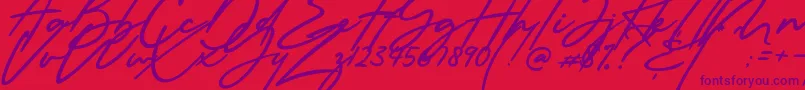 Millanova Font – Purple Fonts on Red Background