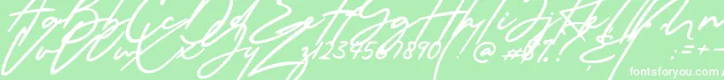 Millanova Font – White Fonts on Green Background