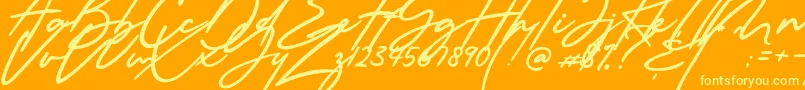 Millanova Font – Yellow Fonts on Orange Background