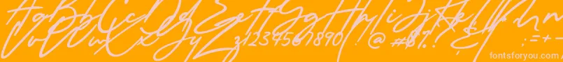 Millanova-Schriftart – Rosa Schriften auf orangefarbenem Hintergrund