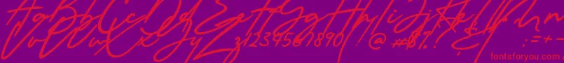 Millanova Font – Red Fonts on Purple Background