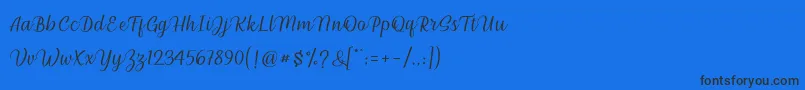 Police millenial script – polices noires sur fond bleu