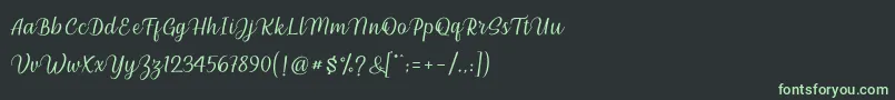 Czcionka millenial script – zielone czcionki na czarnym tle