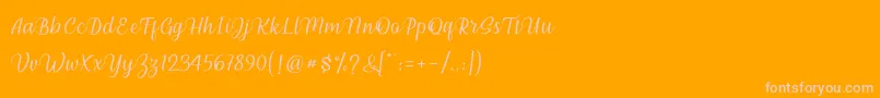 Fonte millenial script – fontes rosa em um fundo laranja