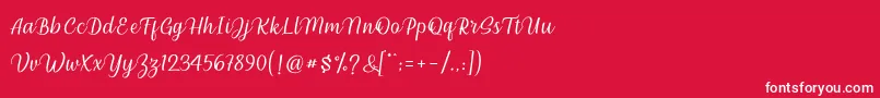 millenial script Font – White Fonts on Red Background