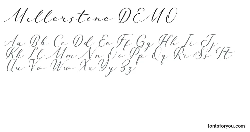 Czcionka Millerstone DEMO – alfabet, cyfry, specjalne znaki