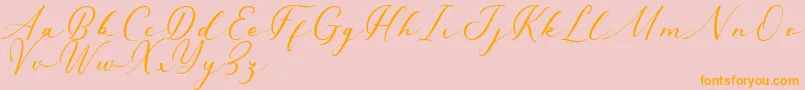 Millerstone DEMO-Schriftart – Orangefarbene Schriften auf rosa Hintergrund