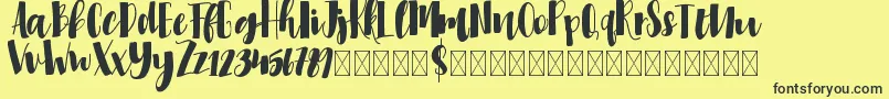 Fonte Millicious – fontes pretas em um fundo amarelo