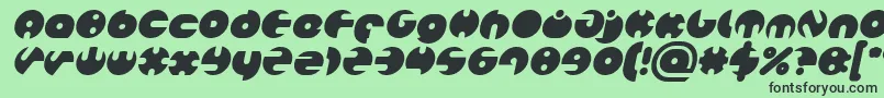 Fonte MILLION Bold Italic – fontes pretas em um fundo verde