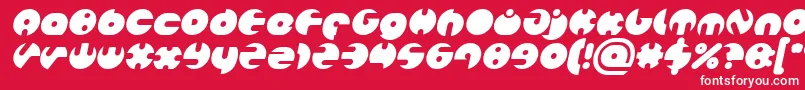 Fonte MILLION Bold Italic – fontes brancas em um fundo vermelho