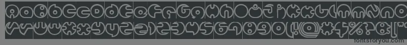 フォントMILLION Hollow Inverse – 黒い文字の灰色の背景