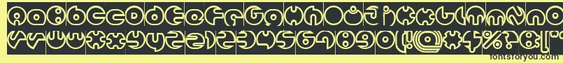 MILLION Hollow Inverse Font – Black Fonts on Yellow Background