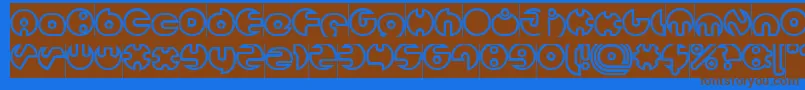 MILLION Hollow Inverse Font – Brown Fonts on Blue Background