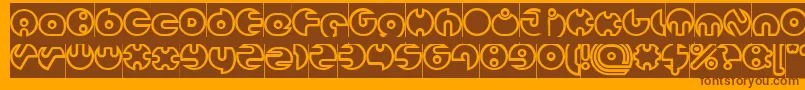 MILLION Hollow Inverse Font – Brown Fonts on Orange Background