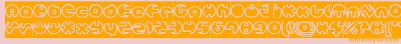 MILLION Hollow Inverse Font – Orange Fonts on Pink Background