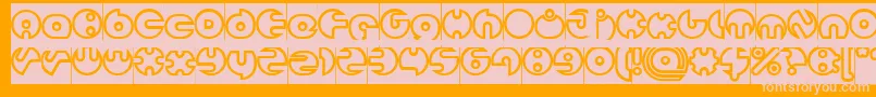 MILLION Hollow Inverse Font – Pink Fonts on Orange Background