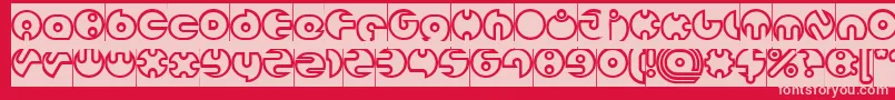 MILLION Hollow Inverse Font – Pink Fonts on Red Background