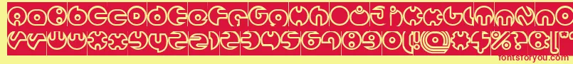 MILLION Hollow Inverse Font – Red Fonts on Yellow Background