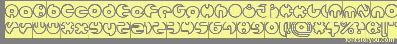 MILLION Hollow Inverse Font – Yellow Fonts on Gray Background