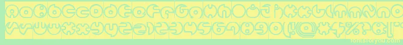 MILLION Hollow Inverse Font – Yellow Fonts on Green Background