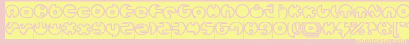 MILLION Hollow Inverse-Schriftart – Gelbe Schriften auf rosa Hintergrund