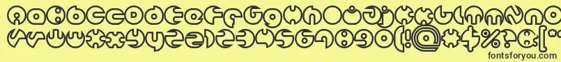 MILLION Hollow Font – Black Fonts on Yellow Background