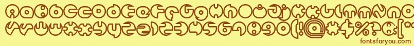 MILLION Hollow Font – Brown Fonts on Yellow Background