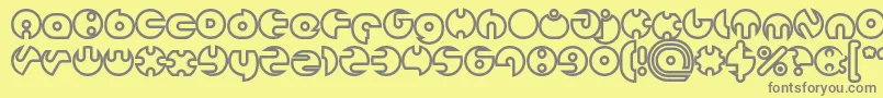 MILLION Hollow Font – Gray Fonts on Yellow Background