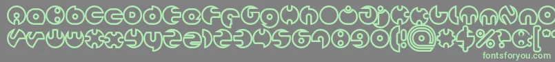 Fonte MILLION Hollow – fontes verdes em um fundo cinza