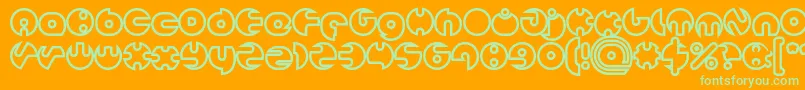 fuente MILLION Hollow – Fuentes Verdes Sobre Fondo Naranja