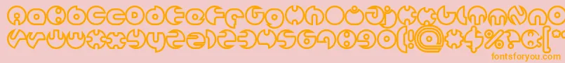 MILLION Hollow Font – Orange Fonts on Pink Background