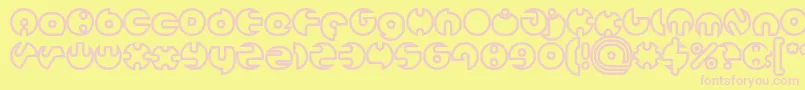 MILLION Hollow Font – Pink Fonts on Yellow Background