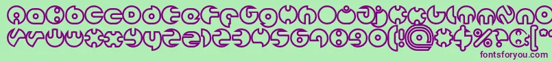 MILLION Hollow Font – Purple Fonts on Green Background