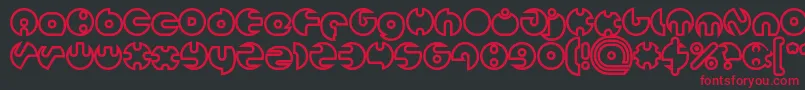 MILLION Hollow Font – Red Fonts on Black Background