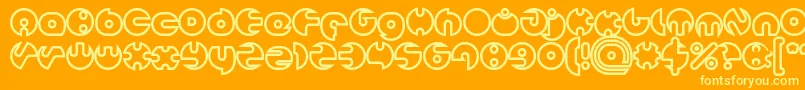 MILLION Hollow Font – Yellow Fonts on Orange Background