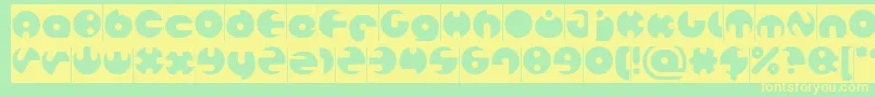 フォントMILLION Inverse – 黄色の文字が緑の背景にあります