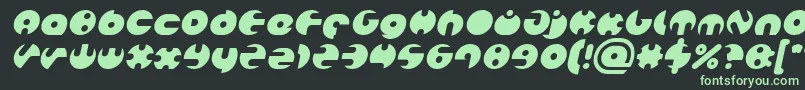 MILLION Italic-fontti – vihreät fontit mustalla taustalla