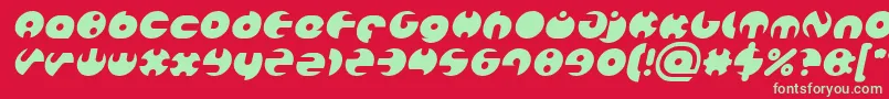 Fonte MILLION Italic – fontes verdes em um fundo vermelho