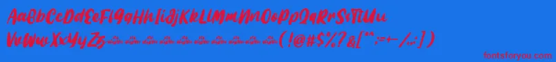 Millo Demo Font – Red Fonts on Blue Background