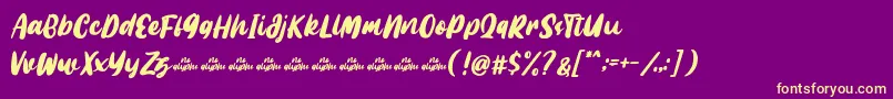 Millo Demo Font – Yellow Fonts on Purple Background