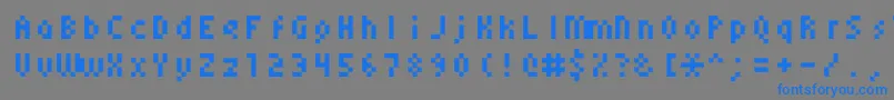 Monoeger0555-Schriftart – Blaue Schriften auf grauem Hintergrund