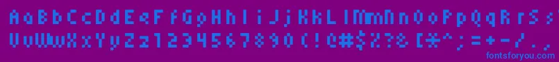 フォントMonoeger0555 – 紫色の背景に青い文字