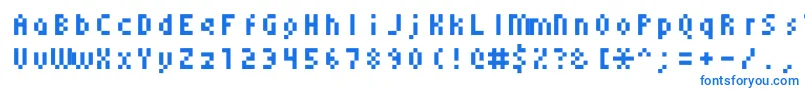 Monoeger0555-Schriftart – Blaue Schriften auf weißem Hintergrund