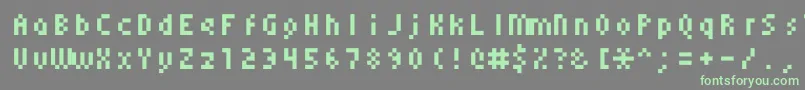 Czcionka Monoeger0555 – zielone czcionki na szarym tle